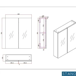 Armoire de toilette bloc-miroir FORTINA largeur 60 cm blanc