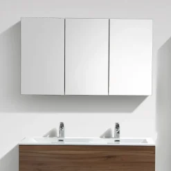 Armoire de toilette bloc-miroir SIENA largeur 120 cm noyer