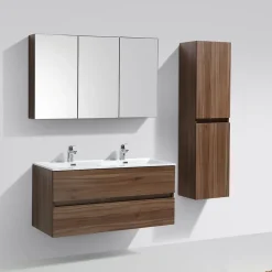 Armoire de toilette bloc-miroir SIENA largeur 120 cm noyer