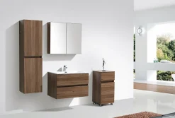 Armoire de toilette bloc-miroir SIENA largeur 80 cm noyer
