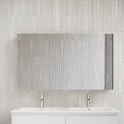Armoire de toilette bloc-miroir FORTINA largeur 120 cm blanc