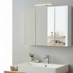Armoire de toilette éclairante 3 portes 70 cm blanche Juno 2