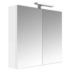 Armoire de toilette éclairante 2 portes 80 cm blanche Juno 2