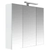 Armoire de toilette éclairante 3 portes 80 cm blanche Juno 2