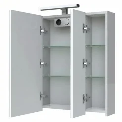 Armoire de toilette éclairante 3 portes 80 cm blanche Juno 2