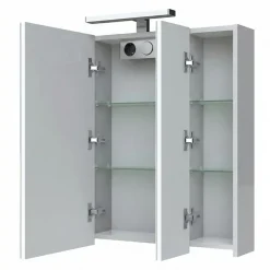 Armoire de toilette éclairante 3 portes 60 cm blanche Juno 2