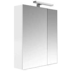 Armoire de toilette éclairante 2 portes 60 cm blanche Juno 2