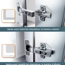 Armoire de toilette en aluminium LED 650 x 650 x 130mm SIRHONA Meuble de rangement pour salle de bain Smart Interrupteurs tactiles