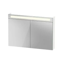 Armoire de toilette en aluminium 2 portes miroir avec éclairage LED pour salle de bain et toilette - 70x100x15cm - DURAPOINT