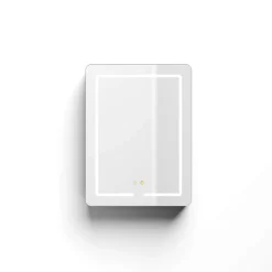 Armoire de toilette LED aluminium MANILLONS 2p miroir l. 60 cm H. 80 cm P. 14 cm - Gan