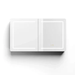 Armoire de toilette LED aluminium MANILLONS 2p miroir l. 120 cm H. 70 cm P. 14 cm - Gan