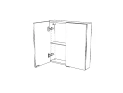 Armoire de toilette miroir l.60 x H.60 x P.15 cm, GoodHome Imandra