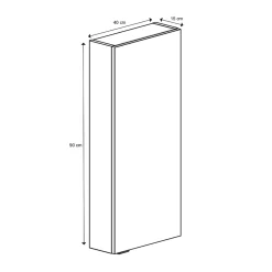 Armoire de toilette miroir l.40 x H.90 x P.15 cm, GoodHome Imandra