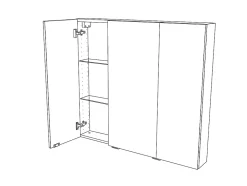 Armoire de toilette miroir l.100 x H.90 x P.15 cm, GoodHome Imandra