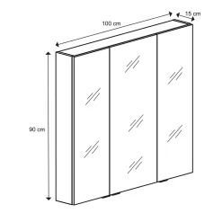 Armoire de toilette miroir l.100 x H.90 x P.15 cm, GoodHome Imandra
