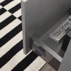 Armoire De Toilette Murale 100 Cm Avec Tiroir Gris Lune Et Miroir 100X60