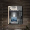 Armoire de Toilette Mural avec Miroir et Rangement - Moderne, Chêne, 60x70 cm, AICA Sanitaire