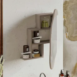 Armoire de toilette organique taupe 1 miroir CODY