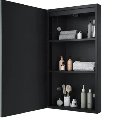 Armoire de toilette SIRHONA 60x75cm + Interrupteur tactile + LED température 3 couleurs + Anti-buée + Prise rasoir