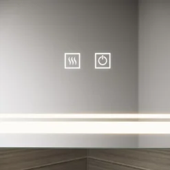 Armoire de toilette SIRHONA 60x75cm + Interrupteur tactile + LED température 3 couleurs + Anti-buée + Prise rasoir