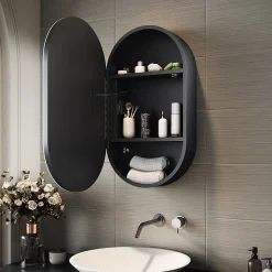 Armoire de toilette SIRHONA 40x70cm+Touch+LED Tri-couleur Température+ Anti-buée+ Prise rasoir
