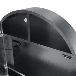 Armoire de toilette SIRHONA Rond 60x60cm+Touch+LED Tri-couleur Température+ Anti-buée+ Prise rasoir