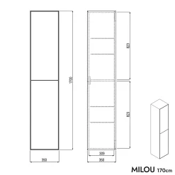 Armoire de toilette suspendue Blanc mat 100x18x70cm (LxPxH) 2 portes miroir, éclairage LED, tablettes en verre - SOLO