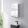 Armoire de toilette suspendue miroir 40x19x71cm (LxPxH), charnière à droite, éclairage LED, tablettes en verre - VARO