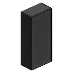 Armoire haute de salle de bains l.35 x H.75 x P.20 cm noir mat et verre fumé, Pura+