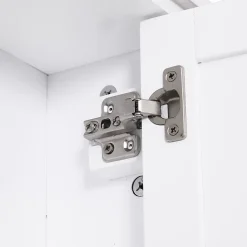 Armoire haute murale de salle de bain ou WC placard 1 porte 3 niches dim. 53L x 14,5l x 50,5H cm MDF panneaux particules blanc