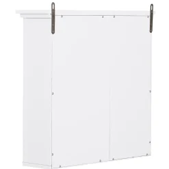 Armoire haute murale de salle de bain ou WC placard 1 porte 3 niches dim. 53L x 14,5l x 50,5H cm MDF panneaux particules blanc