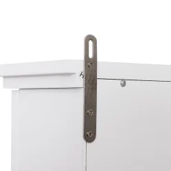 Armoire haute murale de salle de bain ou WC placard 1 porte 3 niches dim. 53L x 14,5l x 50,5H cm MDF panneaux particules blanc