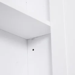 Armoire haute murale de salle de bain ou WC placard 1 porte 3 niches dim. 53L x 14,5l x 50,5H cm MDF panneaux particules blanc