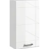 Armoire haute murale de salle de bain ou WC - placard porte 2 étagères - dim. 41L x 18l x 52H cm - MDF blanc mat laqué