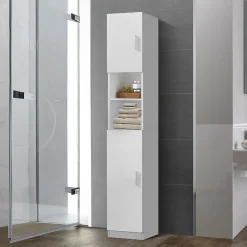 Armoire haute salle de bain colonne blanc MDF 30x190x25 cm