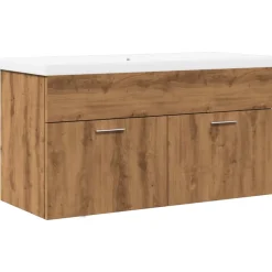 Armoire lavabo de bain avec bassin intégré chêne artisanal vidaXL