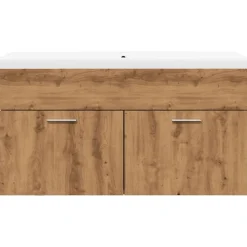 Armoire lavabo de bain avec bassin intégré chêne artisanal vidaXL