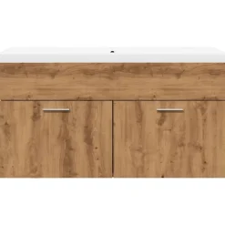 Armoire lavabo de bain avec bassin intégré chêne artisanal vidaXL