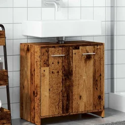 Armoire lavabo de salle de bain vieux bois 60x33x60 cm vidaXL