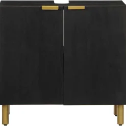 Armoire lavabo de salle de bain noir bois d'ingénierie vidaXL
