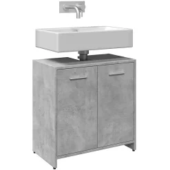 Armoire lavabo de salle de bain gris béton 60x33x60 cm vidaXL