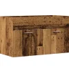 Armoire lavabo de salle de bain vieux bois bois d'ingénierie vidaXL