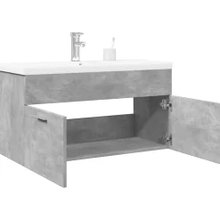 Armoire lavabo de salle de bain avec bassin intégré gris béton vidaXL