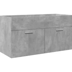 Armoire lavabo de salle de bain avec bassin intégré gris béton vidaXL