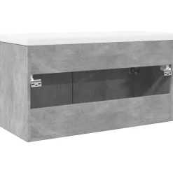 Armoire lavabo de salle de bain avec bassin intégré gris béton vidaXL