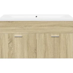 Armoire lavabo de salle de bain et bassin intégré chêne sonoma vidaXL