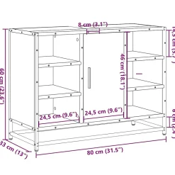 Armoire lavabo de salle de bain sonoma gris bois d'ingénierie vidaXL