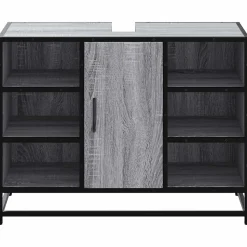 Armoire lavabo de salle de bain sonoma gris bois d'ingénierie vidaXL