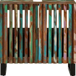 Armoire lavabo de salle de bain 62x34x58cm bois massif d'acacia vidaXL