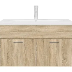 Armoire lavabo de salle de bain et vasque et robinet intégrés vidaXL